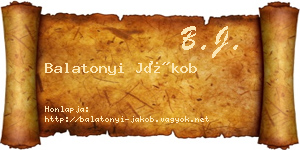 Balatonyi Jákob névjegykártya